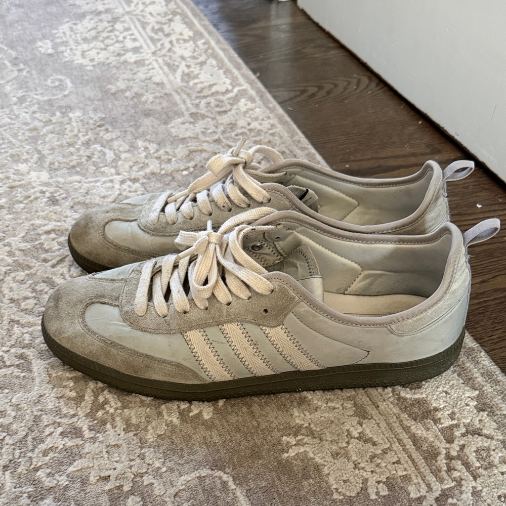 adidas Beige and Gray Athletic Shoes